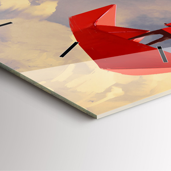 Kwadratowy zegar Papierowe statki