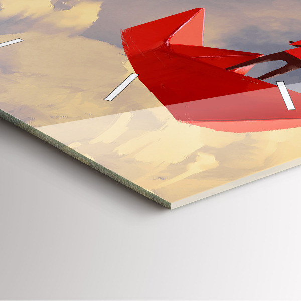 Kwadratowy zegar Papierowe statki