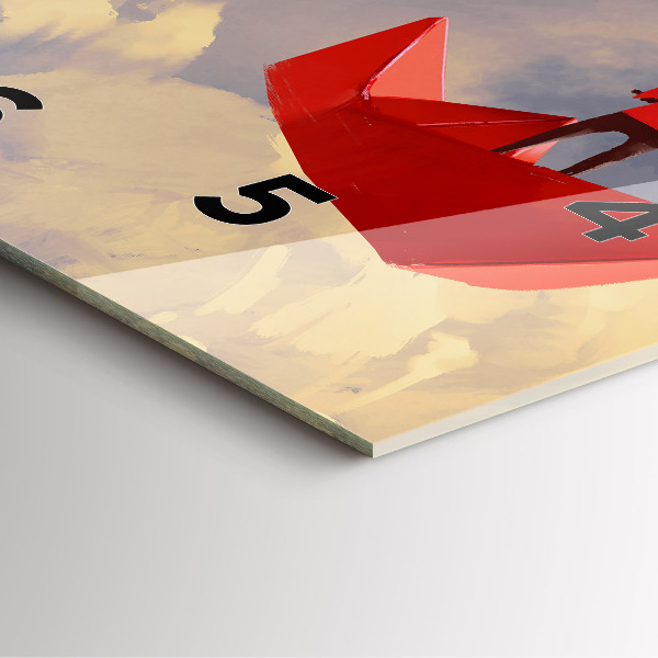 Kwadratowy zegar Papierowe statki