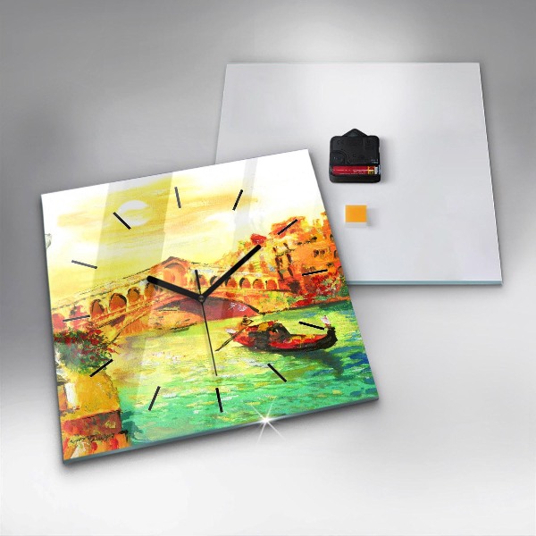 Kwadratowy zegar Wenecja Most Rialto