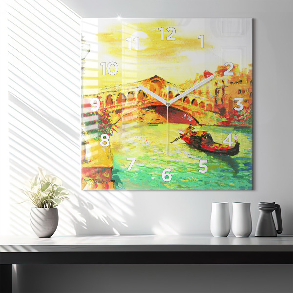 Kwadratowy zegar Wenecja Most Rialto
