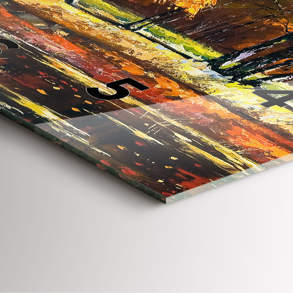 Kwadratowy zegar Jesienny pejzaż z rzeką