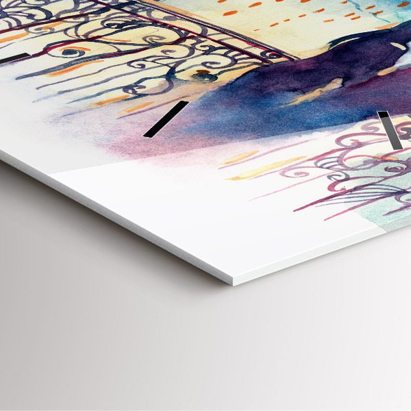 Kwadratowy zegar Ludzie na akwareli