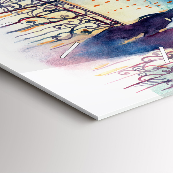 Kwadratowy zegar Ludzie na akwareli