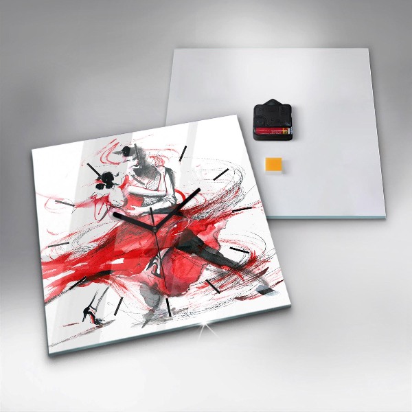 Kwadratowy zegar Tańcząca para