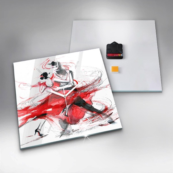 Kwadratowy zegar Tańcząca para