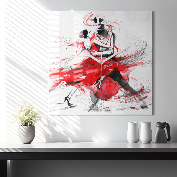 Kwadratowy zegar Tańcząca para