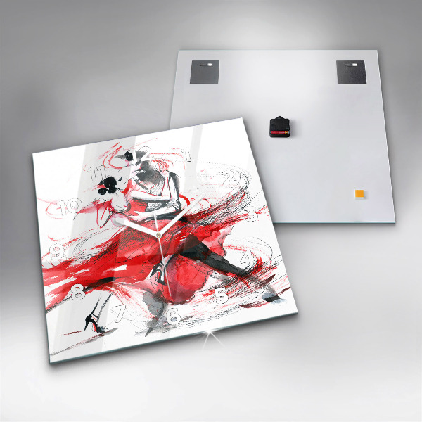 Kwadratowy zegar Tańcząca para