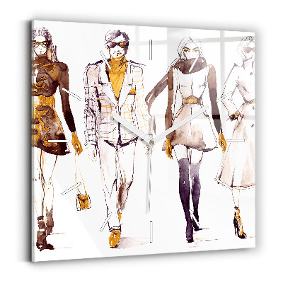 Kwadratowy zegar Kobieta i mężczyzna