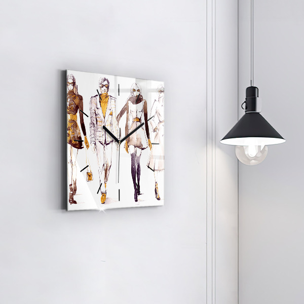 Kwadratowy zegar Kobieta i mężczyzna