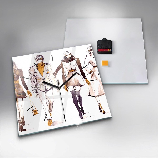 Kwadratowy zegar Kobieta i mężczyzna