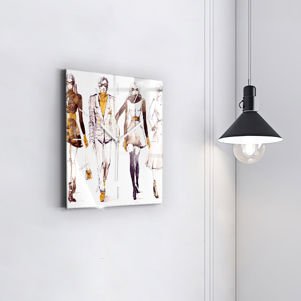 Kwadratowy zegar Kobieta i mężczyzna