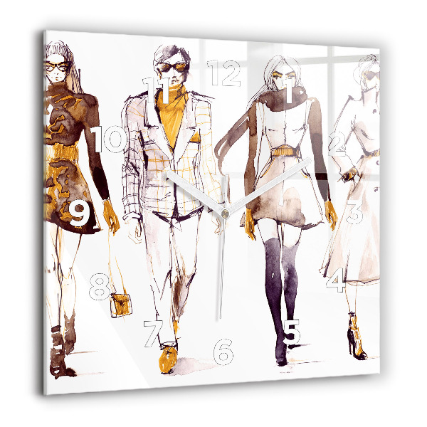 Kwadratowy zegar Kobieta i mężczyzna