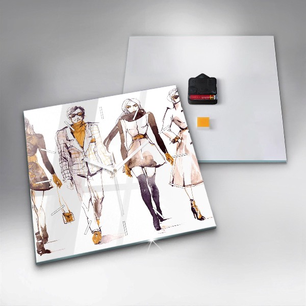 Kwadratowy zegar Kobieta i mężczyzna