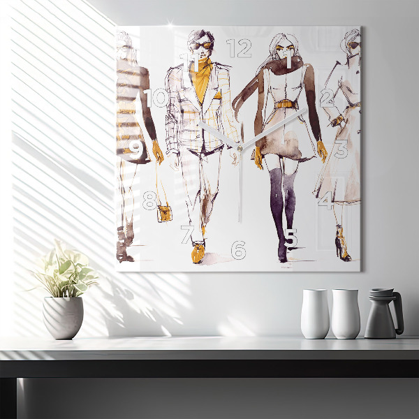 Kwadratowy zegar Kobieta i mężczyzna