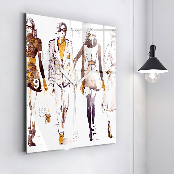 Kwadratowy zegar Kobieta i mężczyzna