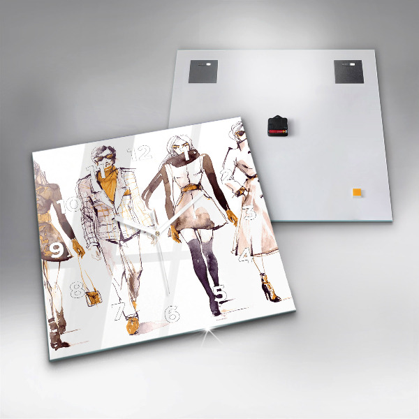 Kwadratowy zegar Kobieta i mężczyzna