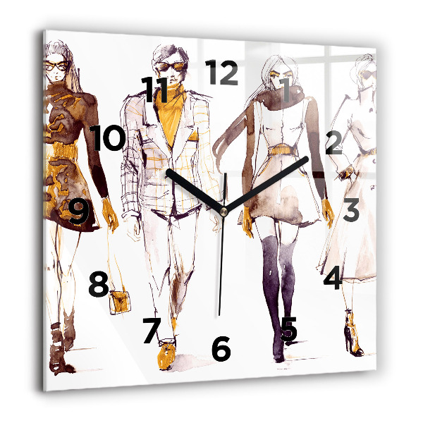 Kwadratowy zegar Kobieta i mężczyzna
