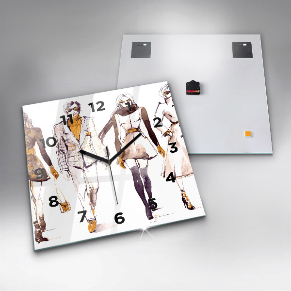 Kwadratowy zegar Kobieta i mężczyzna