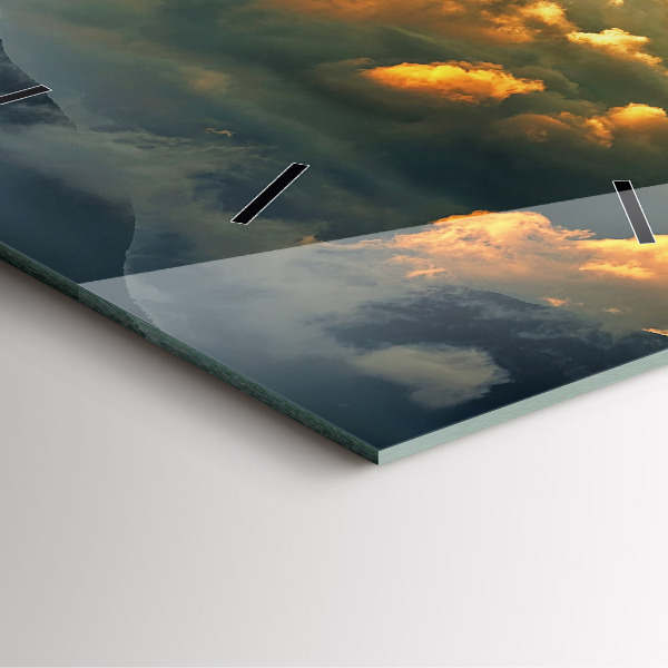 Kwadratowy zegar Lot balonem w chmurach