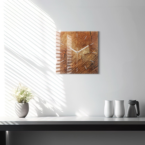 Kwadratowy zegar Stary pień drzewa