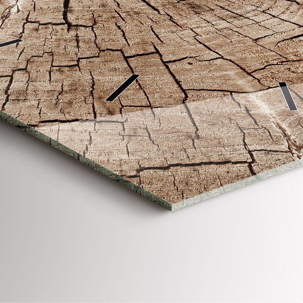 Kwadratowy zegar Stary pień drewna