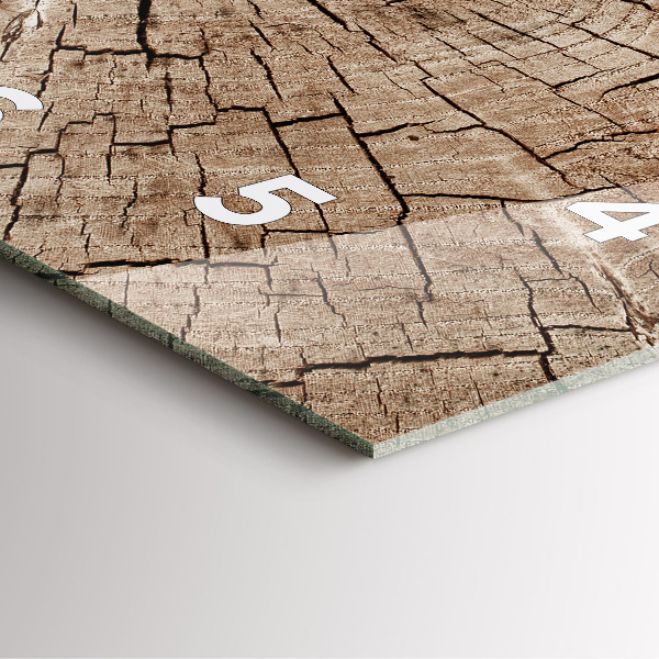 Kwadratowy zegar Stary pień drewna