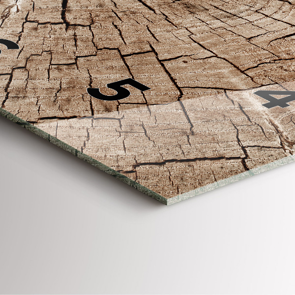 Kwadratowy zegar Stary pień drewna