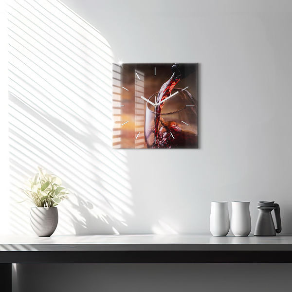 Kwadratowy zegar Kieliszek czerwonego wina