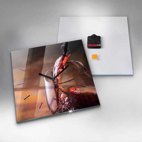 Kwadratowy zegar Kieliszek czerwonego wina