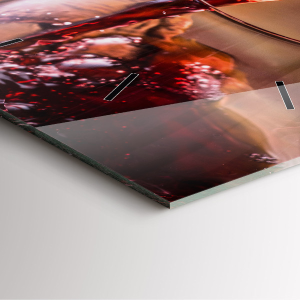 Kwadratowy zegar Kieliszek czerwonego wina