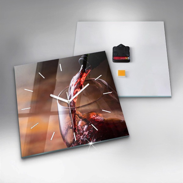 Kwadratowy zegar Kieliszek czerwonego wina