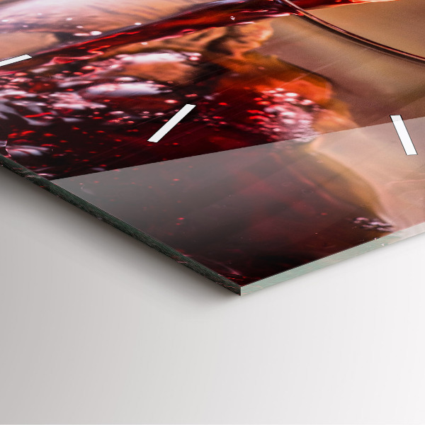 Kwadratowy zegar Kieliszek czerwonego wina