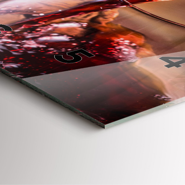 Kwadratowy zegar Kieliszek czerwonego wina