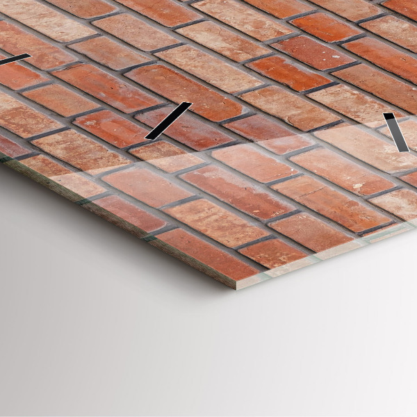 Zegar na ścianę kwadratowy Ceglana ściana