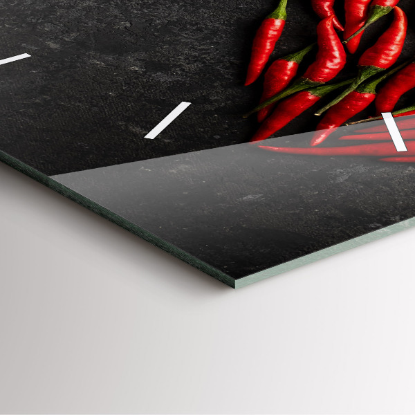 Zegar na ścianę kwadratowy Serce z papryczek