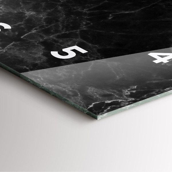 Zegar na ścianę kwadratowy Ciemny marmur