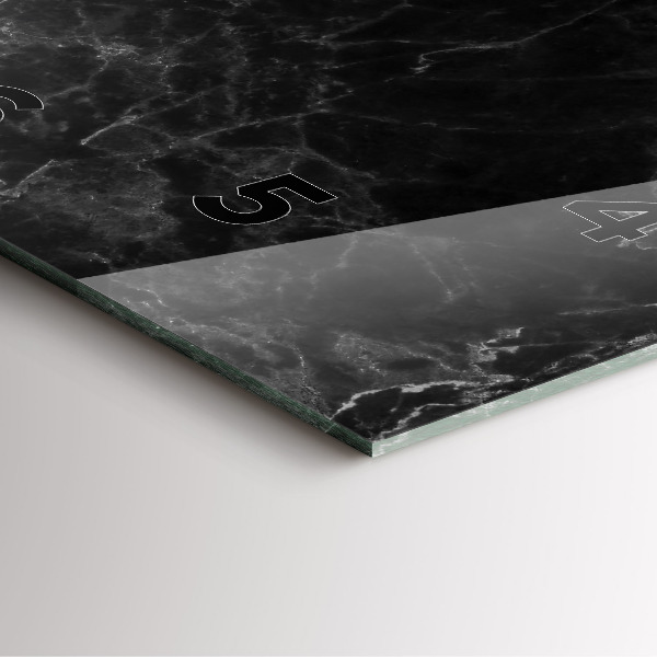 Zegar na ścianę kwadratowy Ciemny marmur