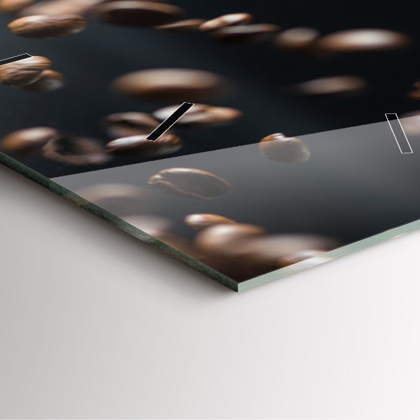 Zegar na ścianę kwadratowy Ziarna kawy