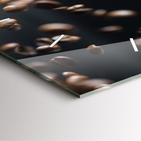 Zegar na ścianę kwadratowy Ziarna kawy