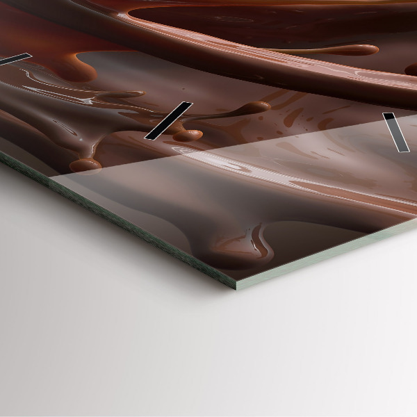 Zegar na ścianę kwadratowy Fale kakao