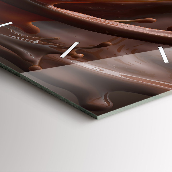 Zegar na ścianę kwadratowy Fale kakao