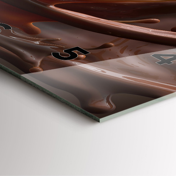 Zegar na ścianę kwadratowy Fale kakao