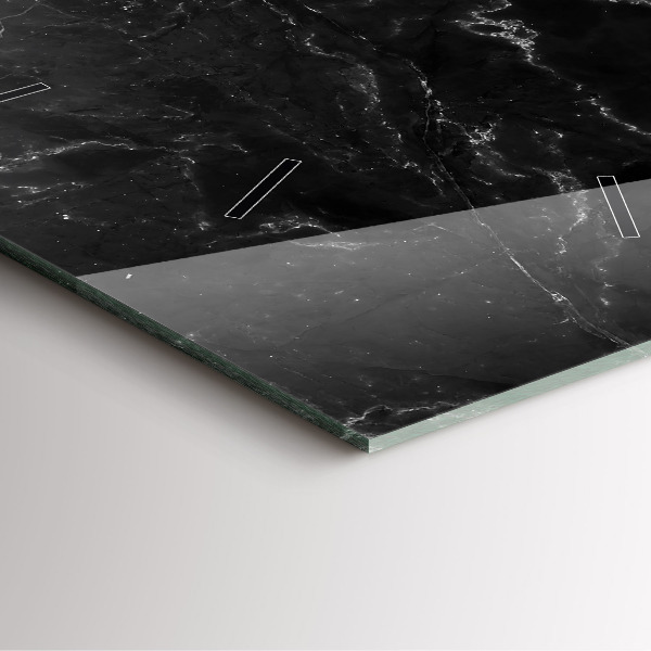 Zegar ścienny kwadratowy Czarny marmur