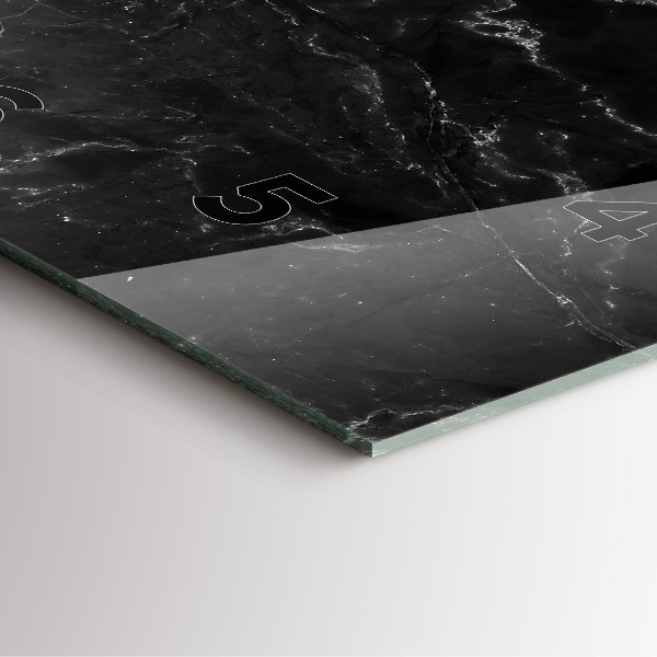 Zegar ścienny kwadratowy Czarny marmur