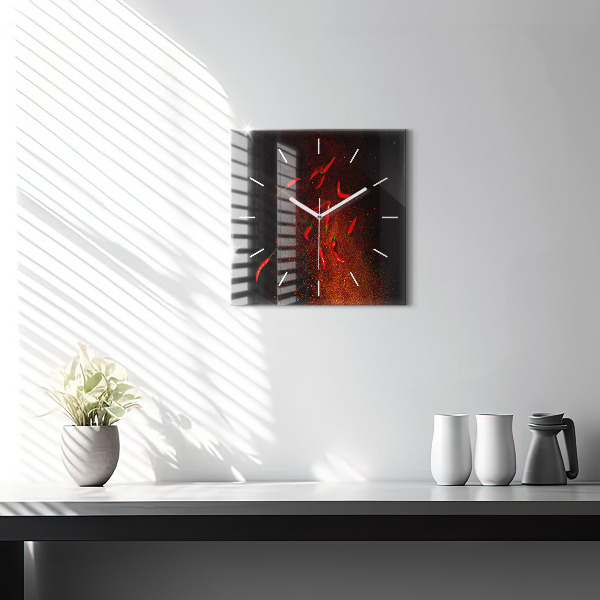 Zegar ścienny kwadratowy Papryczki chili