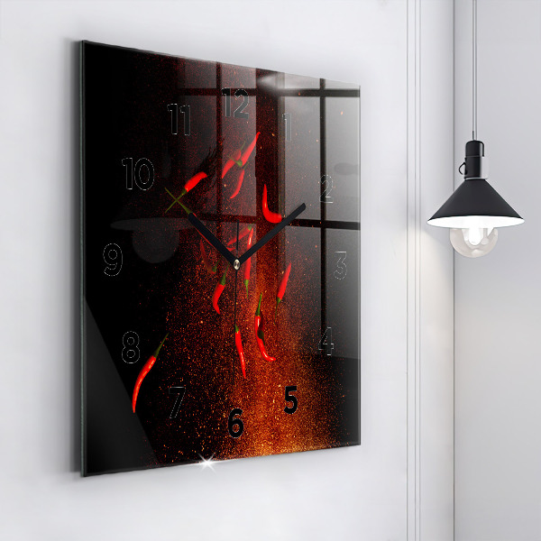 Zegar ścienny kwadratowy Papryczki chili