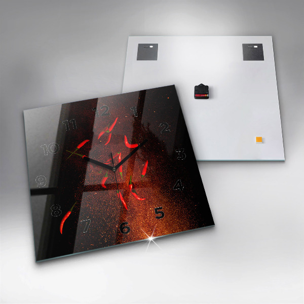 Zegar ścienny kwadratowy Papryczki chili