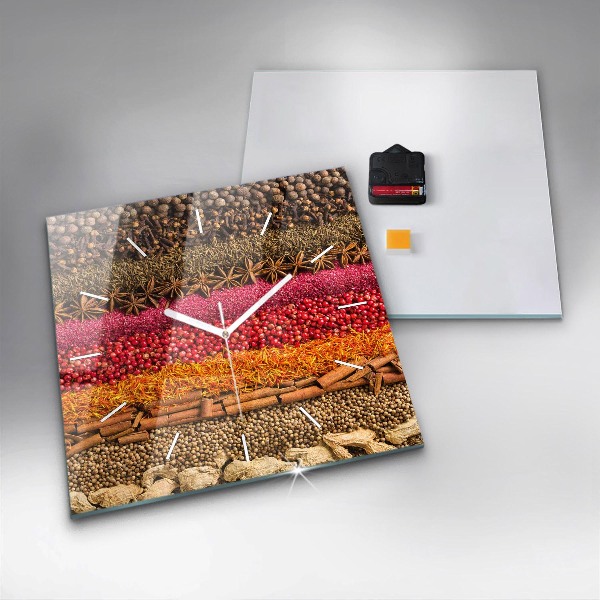 Zegar ścienny kwadratowy Rzędy przypraw