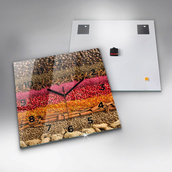 Zegar ścienny kwadratowy Rzędy przypraw